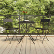 Vidaxl bistroset inklapbaar 3 st poly rattan zwart