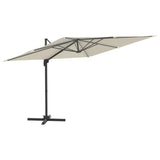 Vidaxl zweefparasol met aluminium paal 400x300 cm zandwit