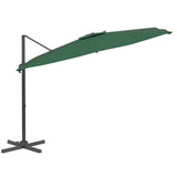 Vidaxl flytende parasol med aluminiumstang 300x300 cm grønn