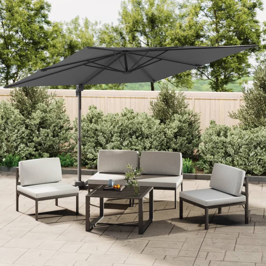 Vidaxl flytende parasol med aluminiumstang 400x300 cm Antracittfarget