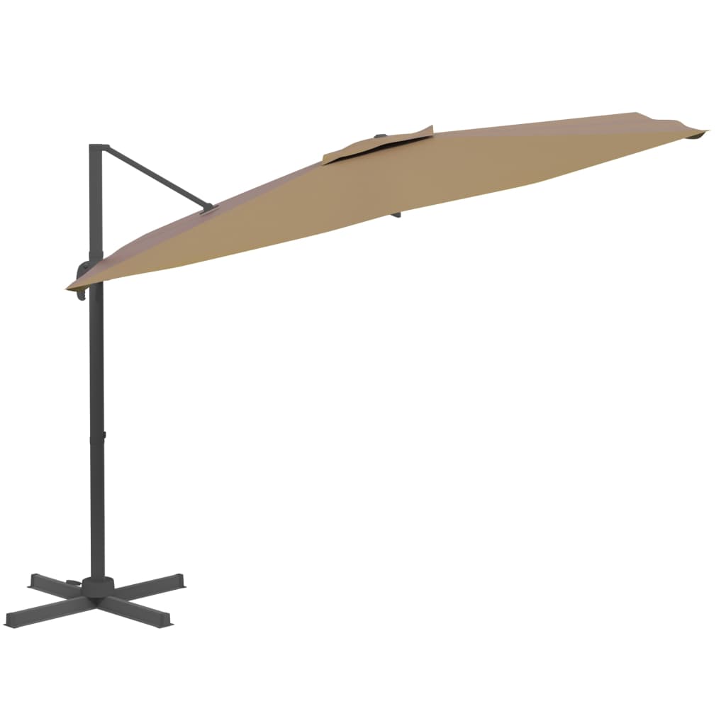 Vidaxl Floating parasol with aluminum pole 300x300 cm taupe