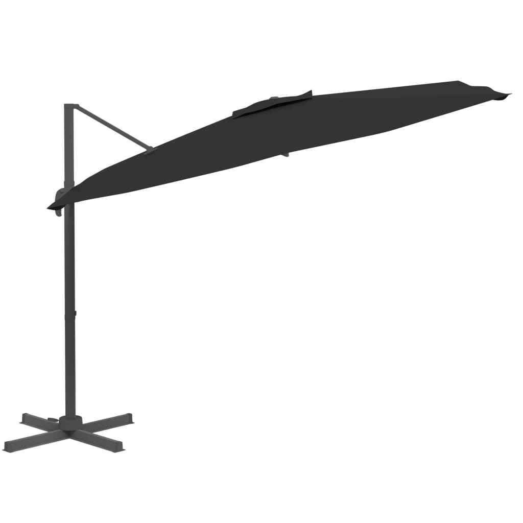 Vidaxl flytende parasol med aluminiumstang 300x300 cm svart