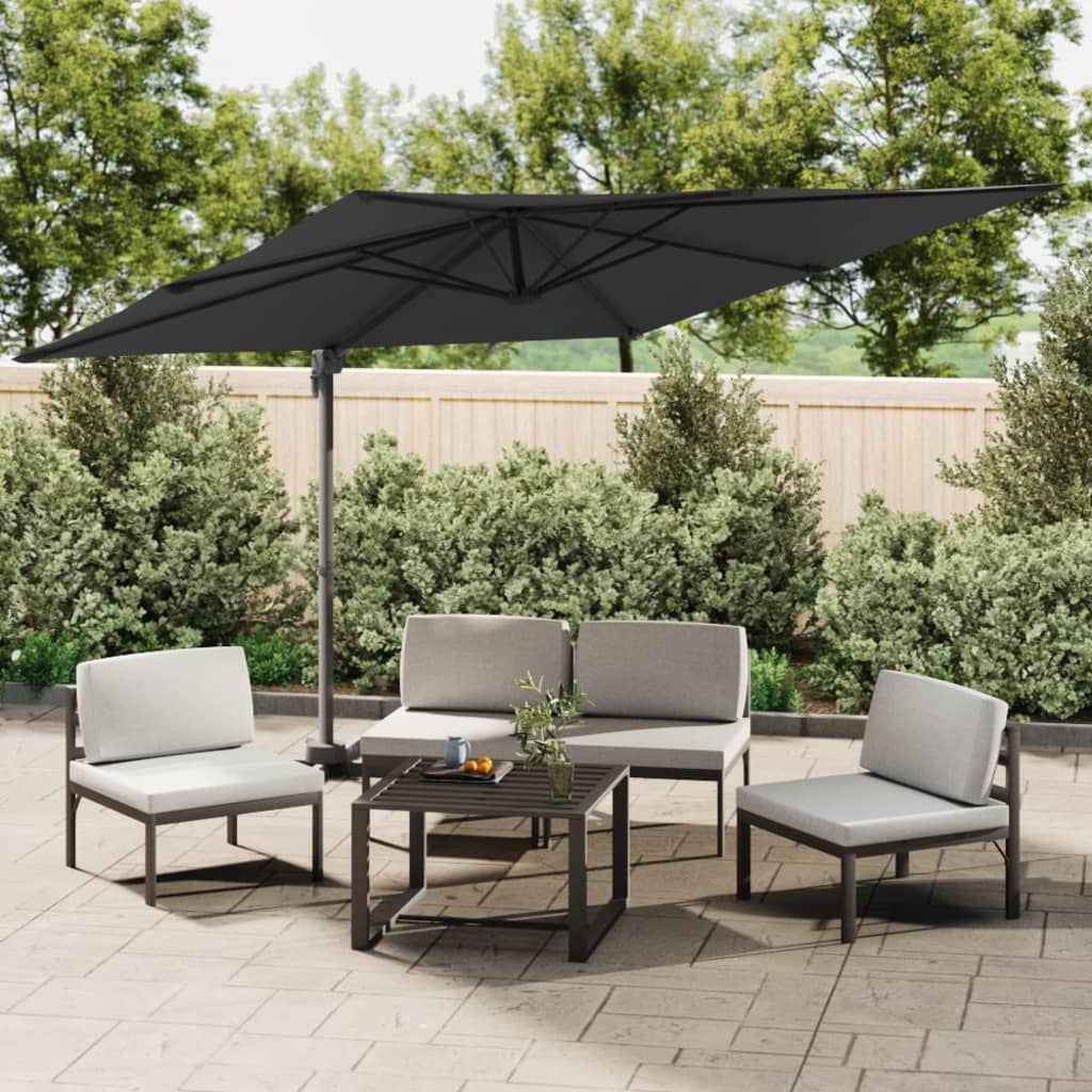 Vidaxl Floating parasol with aluminum pole 400x300 cm black