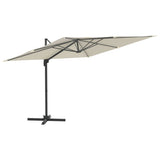 Vidaxl Floating parasol with LED lighting 400x300 cm sand white