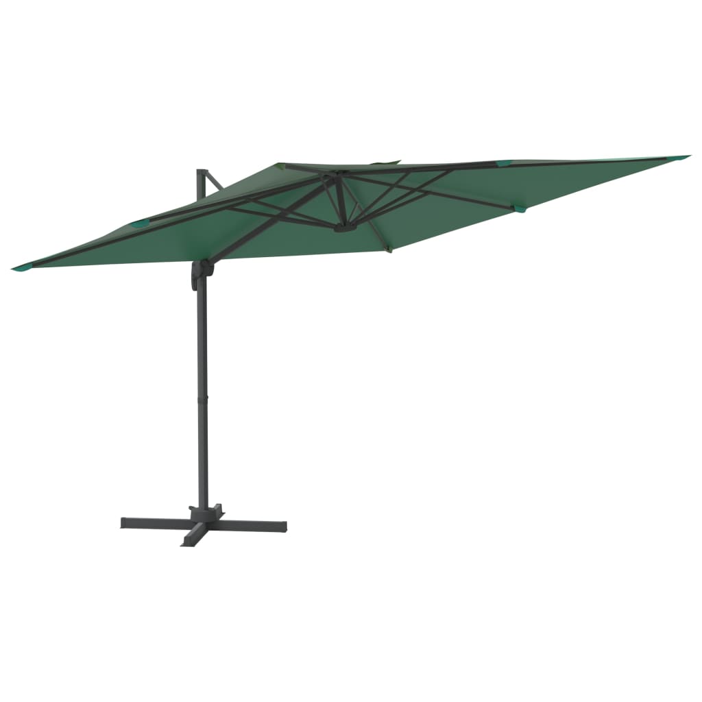 Vidaxl flytende parasol med LED -belysning 400x300 cm grønn