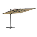 Vidaxl Floating parasol with LED lighting 400x300 cm Taupe