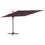 Parasol flottant vidaxl avec éclairage LED 400x300 cm Bordeaux rouge