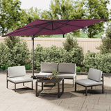 Parasol flottant vidaxl avec éclairage LED 400x300 cm Bordeaux rouge