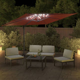 Parasol flottant vidaxl avec éclairage LED 400x300 cm en terre cuite