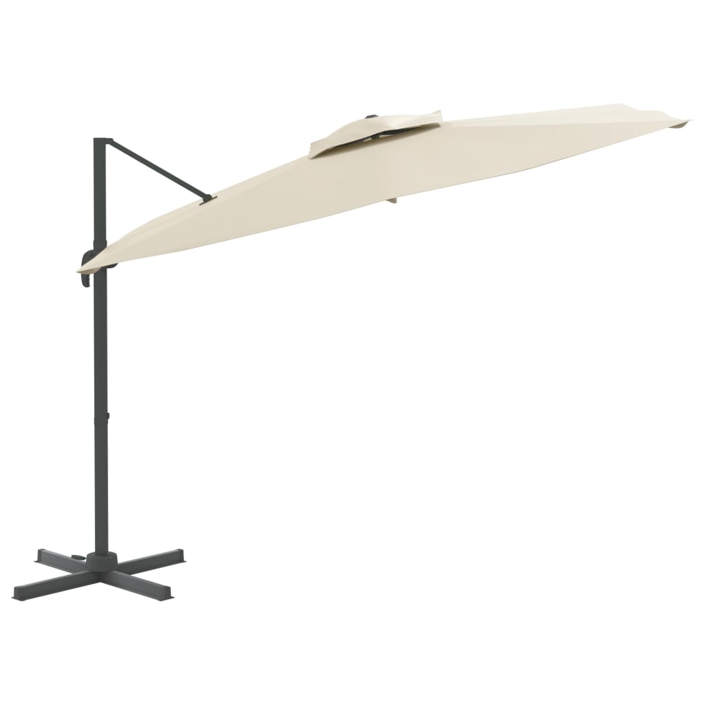 Vidaxl flytende parasol med dobbelt tak 400x300 cm sand hvit