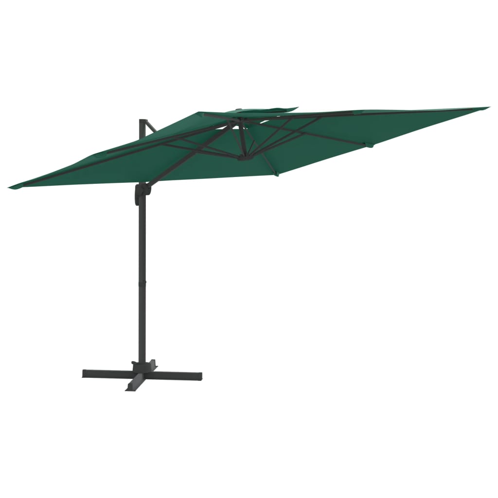 Vidaxl -schwimmendes Parasol mit Doppeldach 300x300 cm Grün