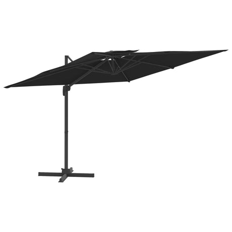 Vidaxl flytende parasol med dobbelt tak 300x300 cm svart