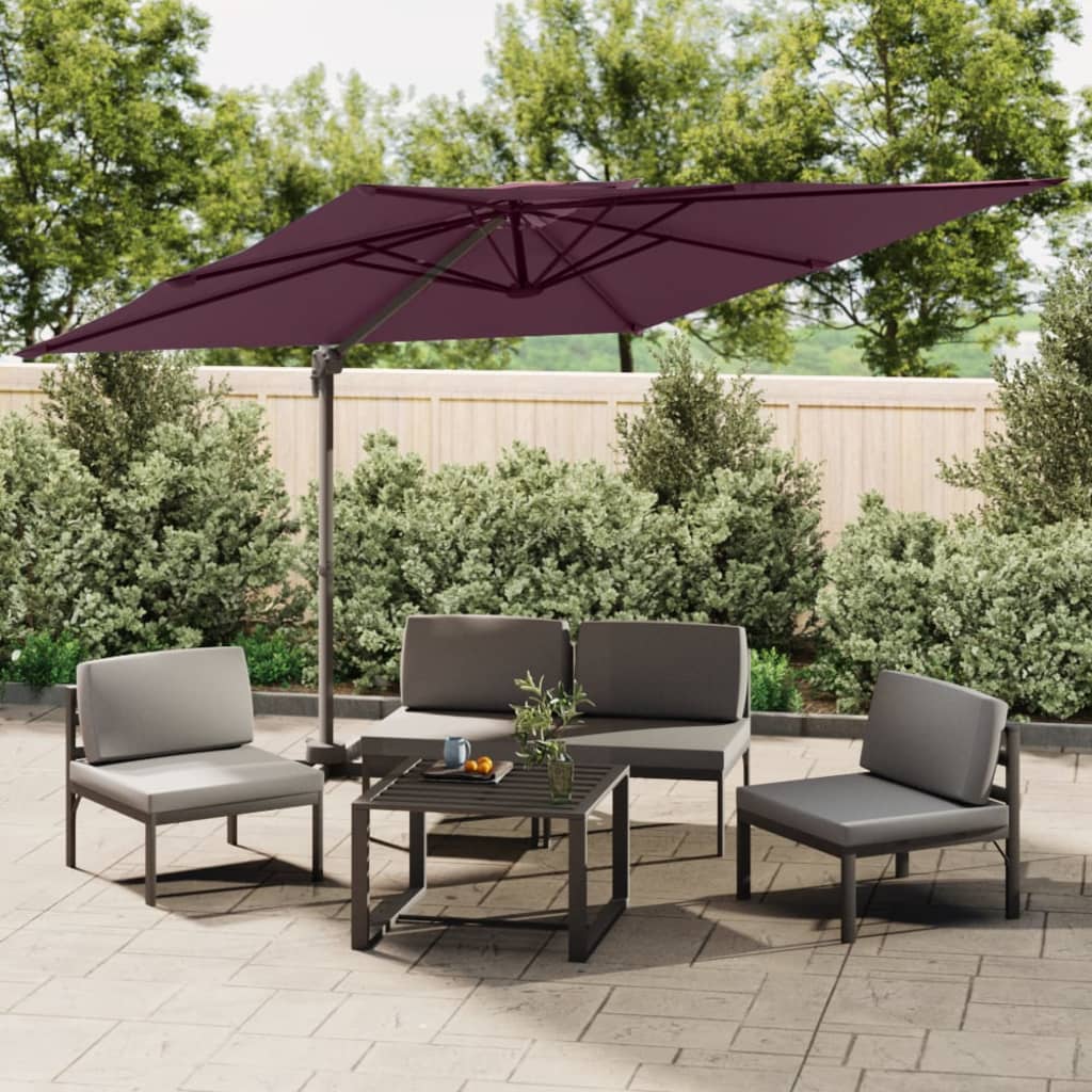 Vidaxl Floating Parasol med dobbelt tag 400x300 cm Burgundy Red