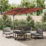 Vidaxl flytende parasol med dobbelt tak 400x300 cm terrakotta -farget