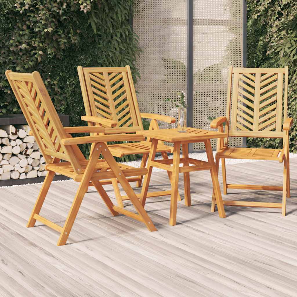 Vidaxl tuinstoelen 3 st verstelbaar massief acaciahout