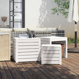 Vidaxl 3-delige tuinboxset massief grenenhout wit