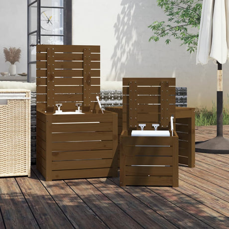 Vidaxl 3-delige tuinboxset massief grenenhout honingbruin