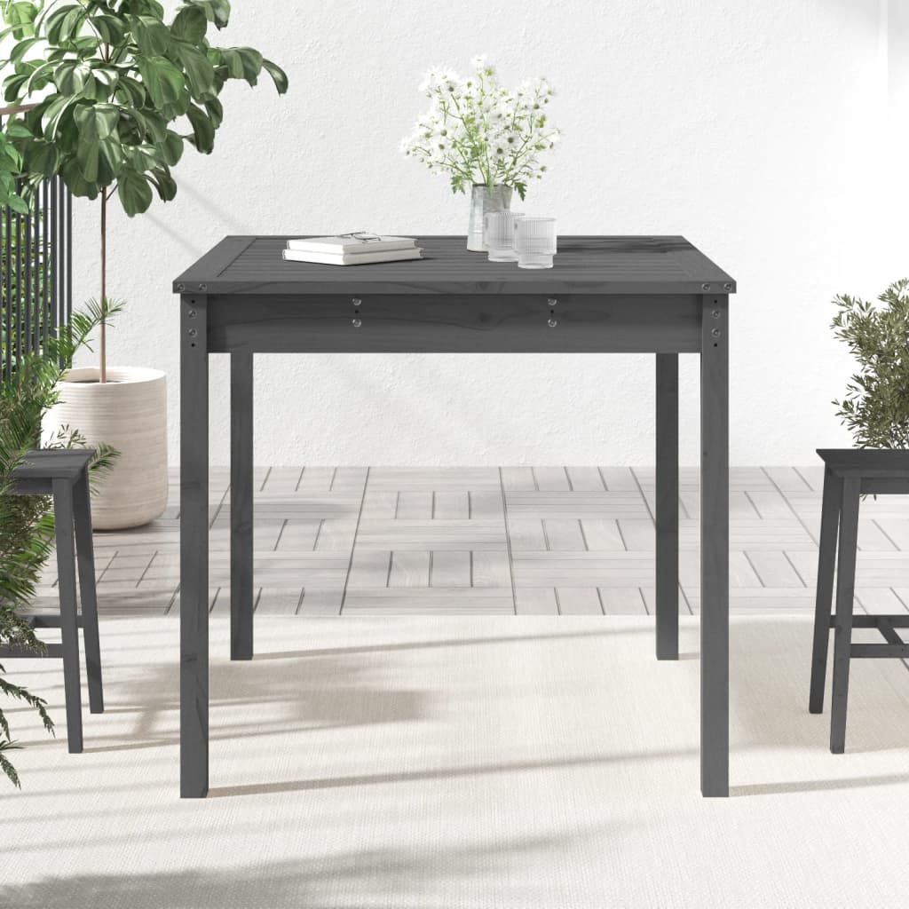 Vidaxl tuintafel 82,5x82,5x76 cm massief grenenhout grijs