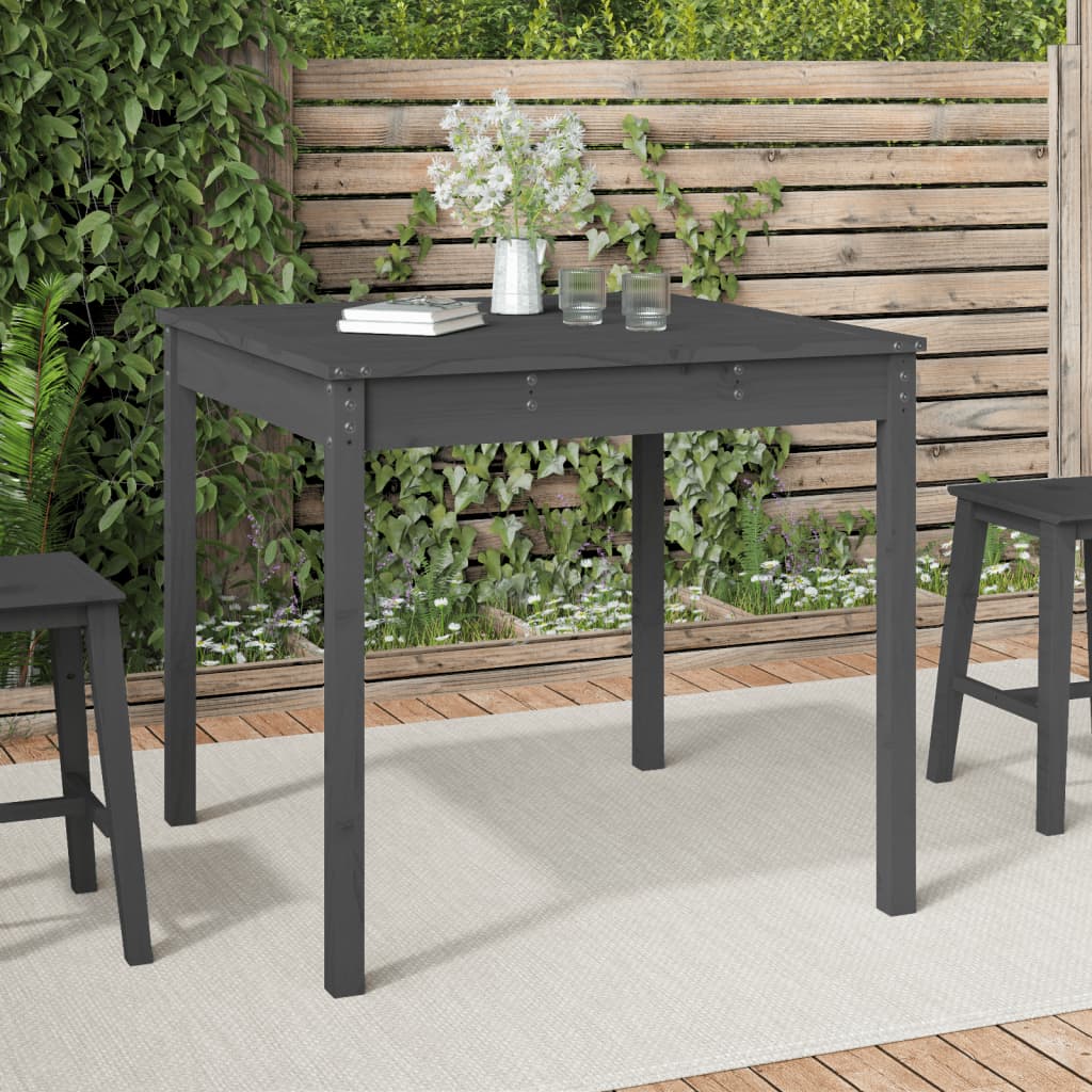 Vidaxl tuintafel 82,5x82,5x76 cm massief grenenhout grijs