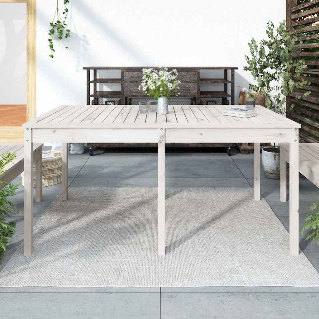 Vidaxl tuintafel 159,5x82,5x76 cm massief grenenhout wit