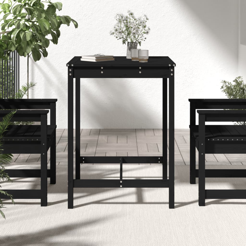 Vidaxl tuintafel 82,5x82,5x110 cm massief grenenhout zwart