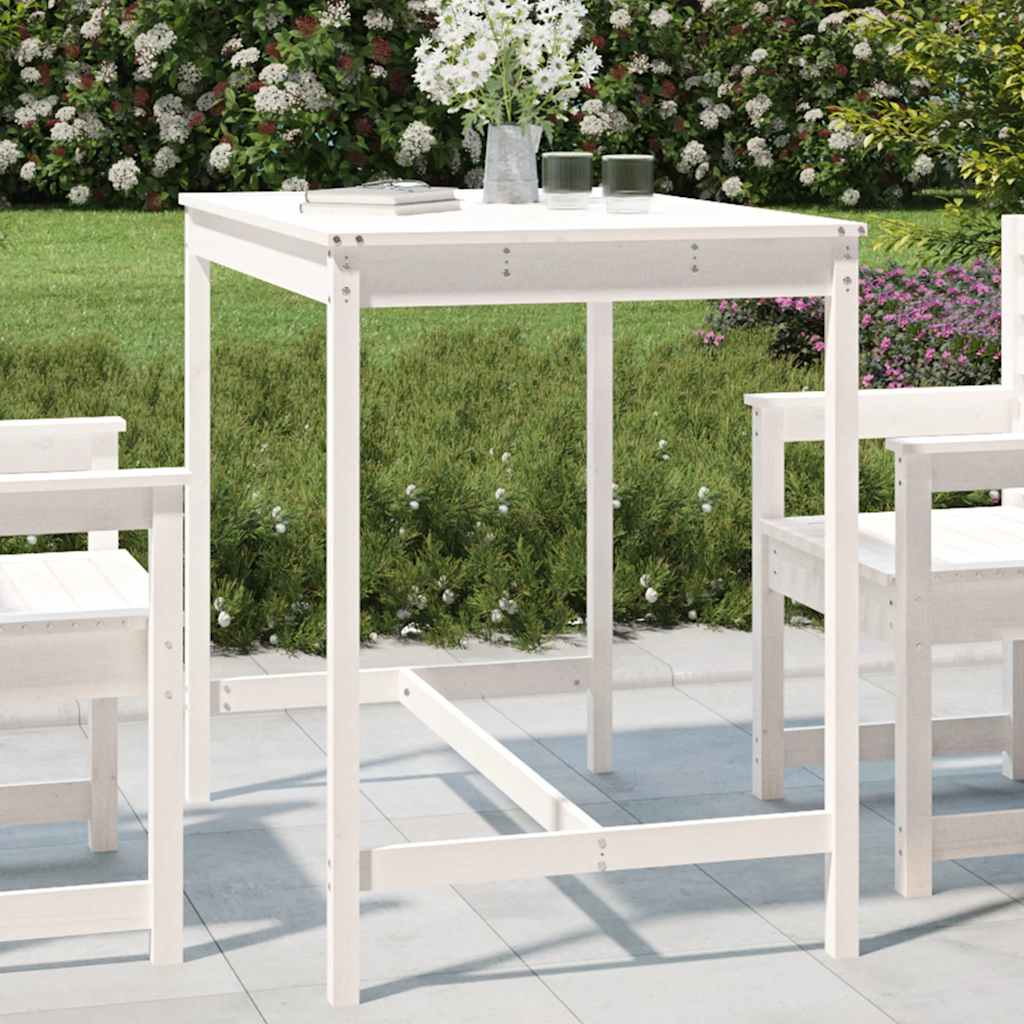 Vidaxl tuintafel 121x82,5x110 cm massief grenenhout wit