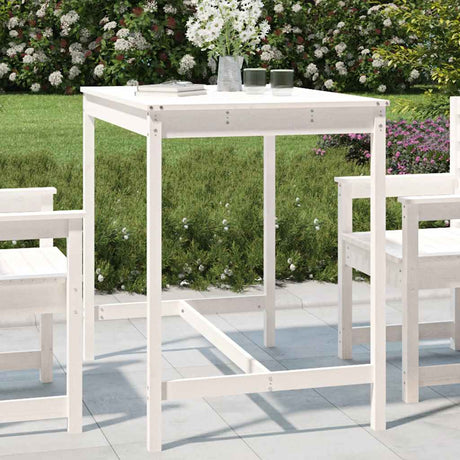 Vidaxl tuintafel 121x82,5x110 cm massief grenenhout wit