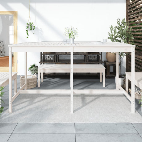 Vidaxl tuintafel 203,5x90x110 cm massief grenenhout wit