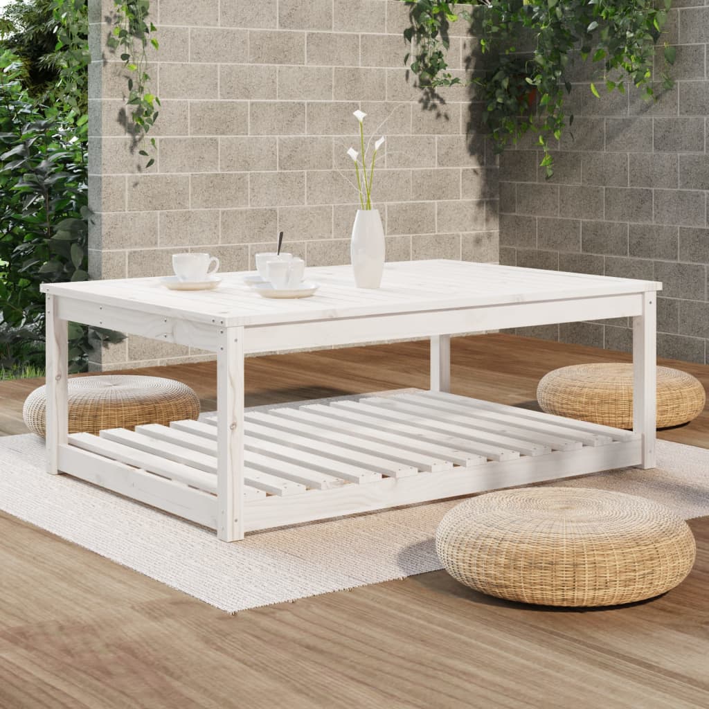 Vidaxl tuintafel 121x82,5x45 cm massief grenenhout wit