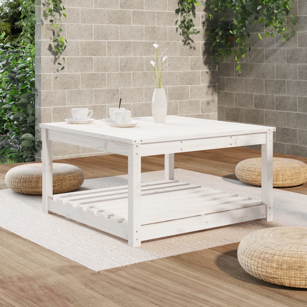 Vidaxl tuintafel 82,5x82,5x45 cm massief grenenhout wit