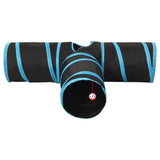 Vidaxl Cat Tunnel 3-fold 90 cm polyester sort og blå