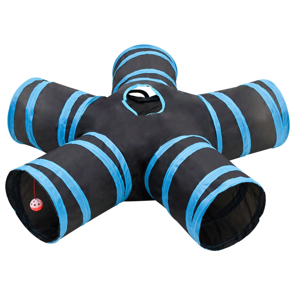 Vidaxl Cat tunnel 5-fold 25 cm Polyester Black and Blue