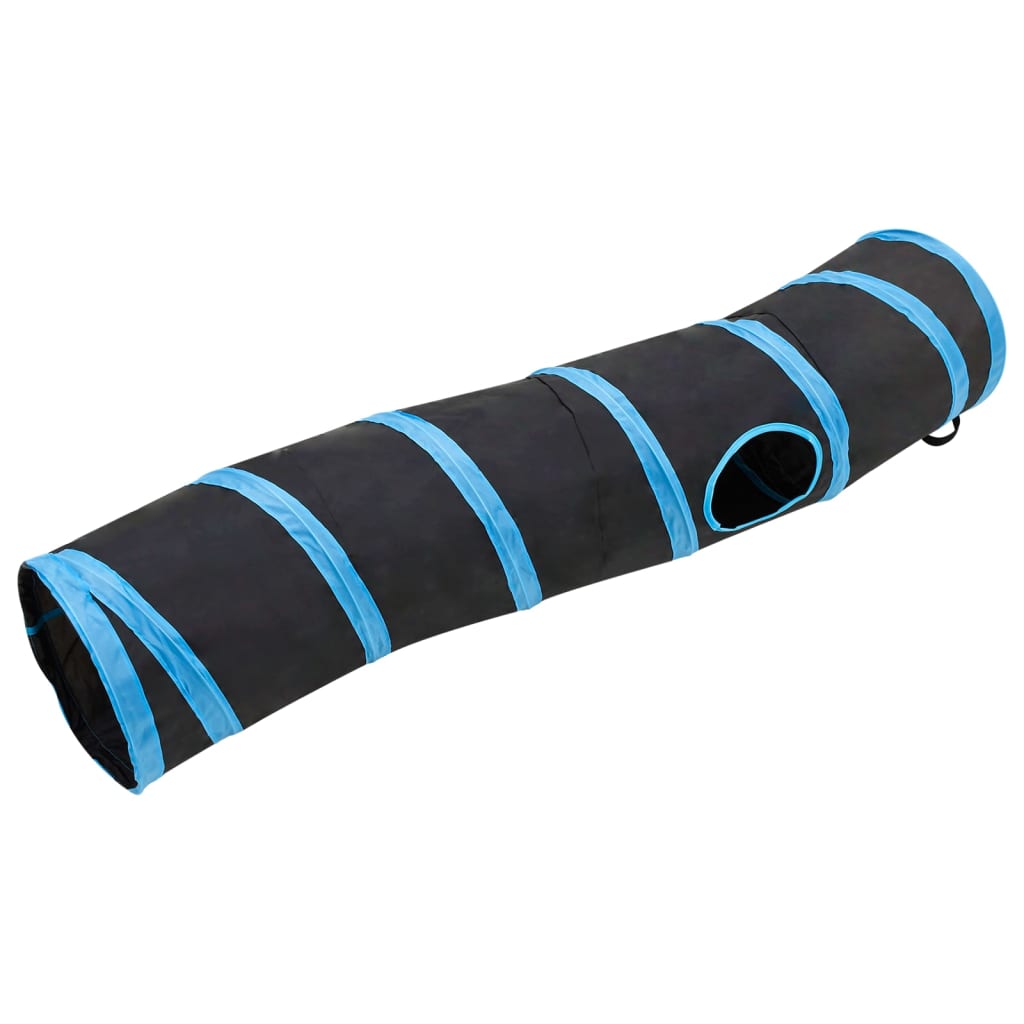 Vidaxl Cat Tunnel S-form 122 cm polyester sort og blå