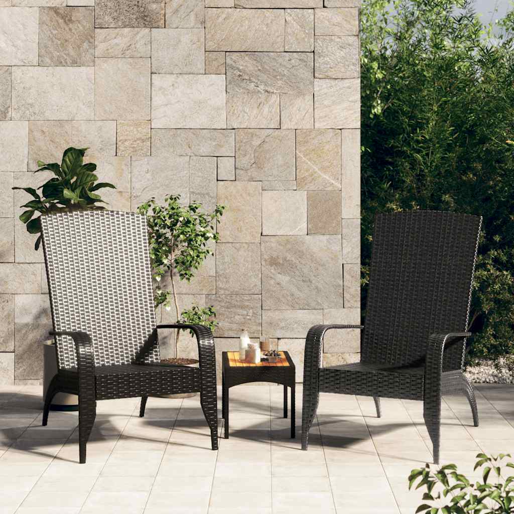 Vidaxl tuinstoel adirondack zwart poly rattan