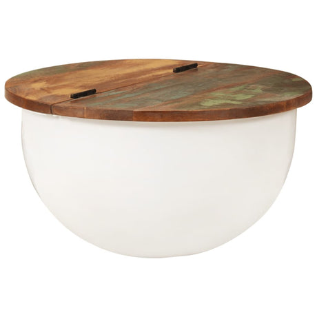 Vidaxl salontafel 50x27 cm massief gerecycled hout wit