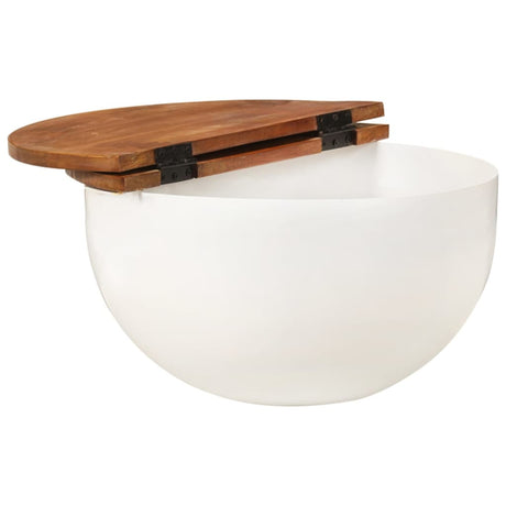 Vidaxl salontafel 50x27 cm massief gerecycled hout wit