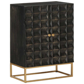 Vidaxl dressoir 55x34x75 cm massief mangohout en ijzer zwart