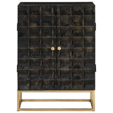 Vidaxl dressoir 55x34x75 cm massief mangohout en ijzer zwart