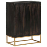 Vidaxl dressoir 55x34x75 cm massief mangohout en ijzer zwart