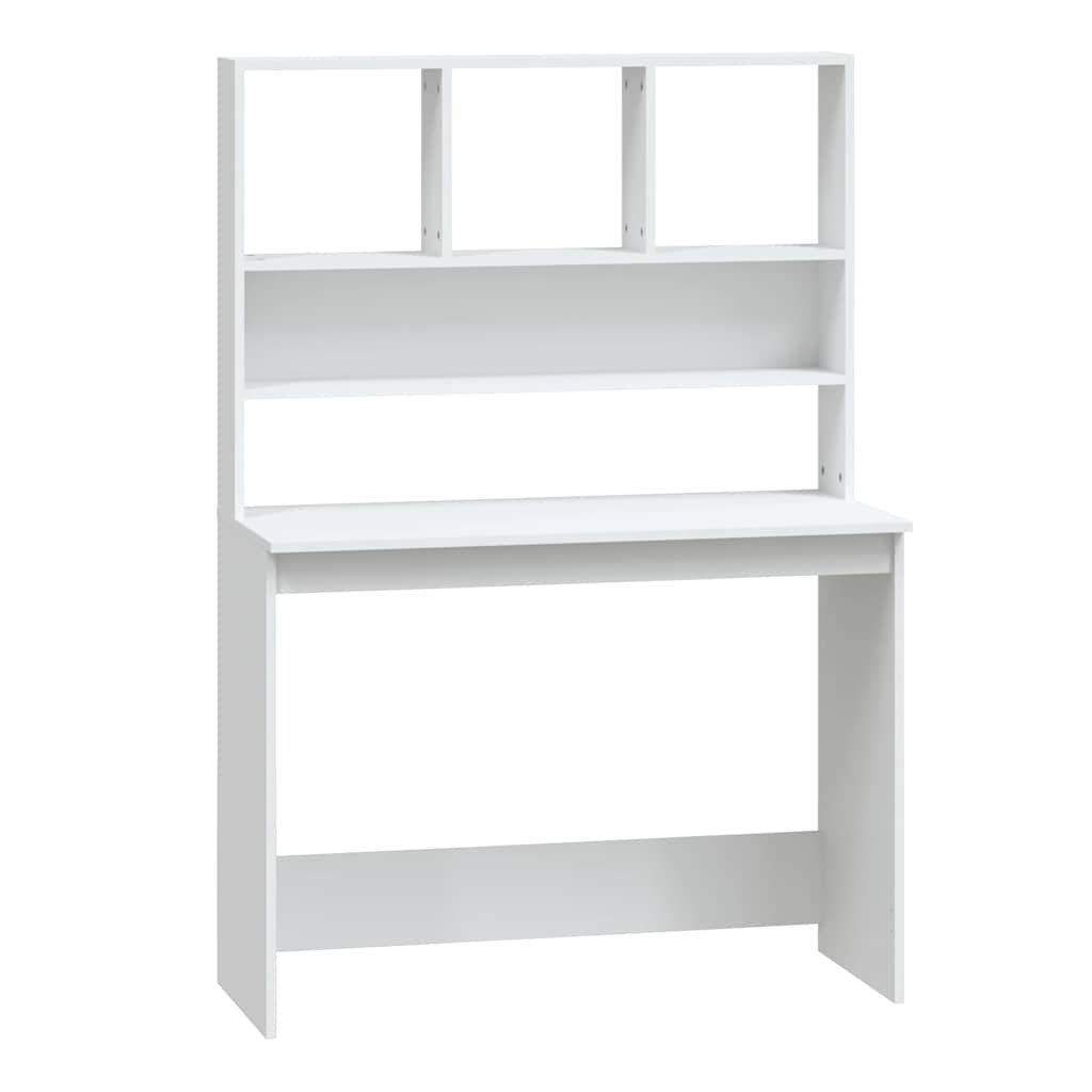 Vidaxl bureau met schappen 102x45x148 cm bewerkt hout wit