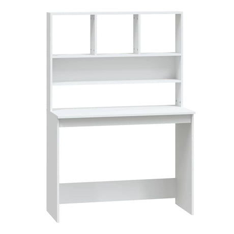 Vidaxl bureau met schappen 102x45x148 cm bewerkt hout wit