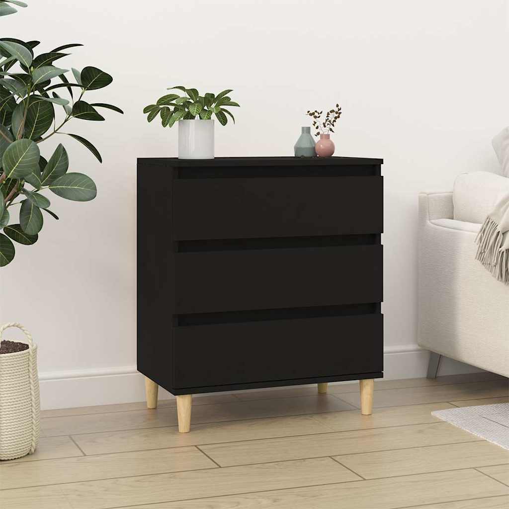 Vidaxl dressoir 60x35x70 cm bewerkt hout zwart