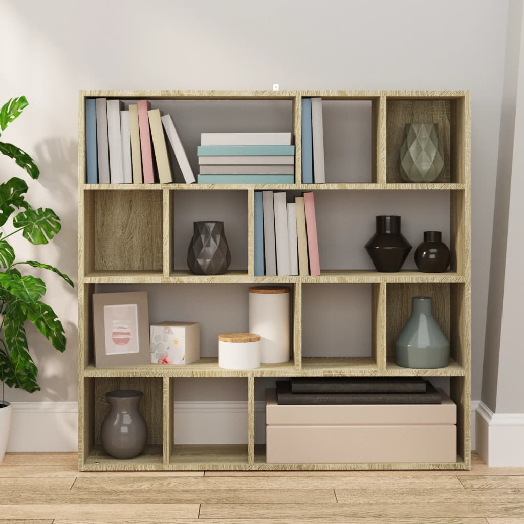 Vidaxl boekenkast kamerscherm 105x24x102 cm sonoma eikenkleurig