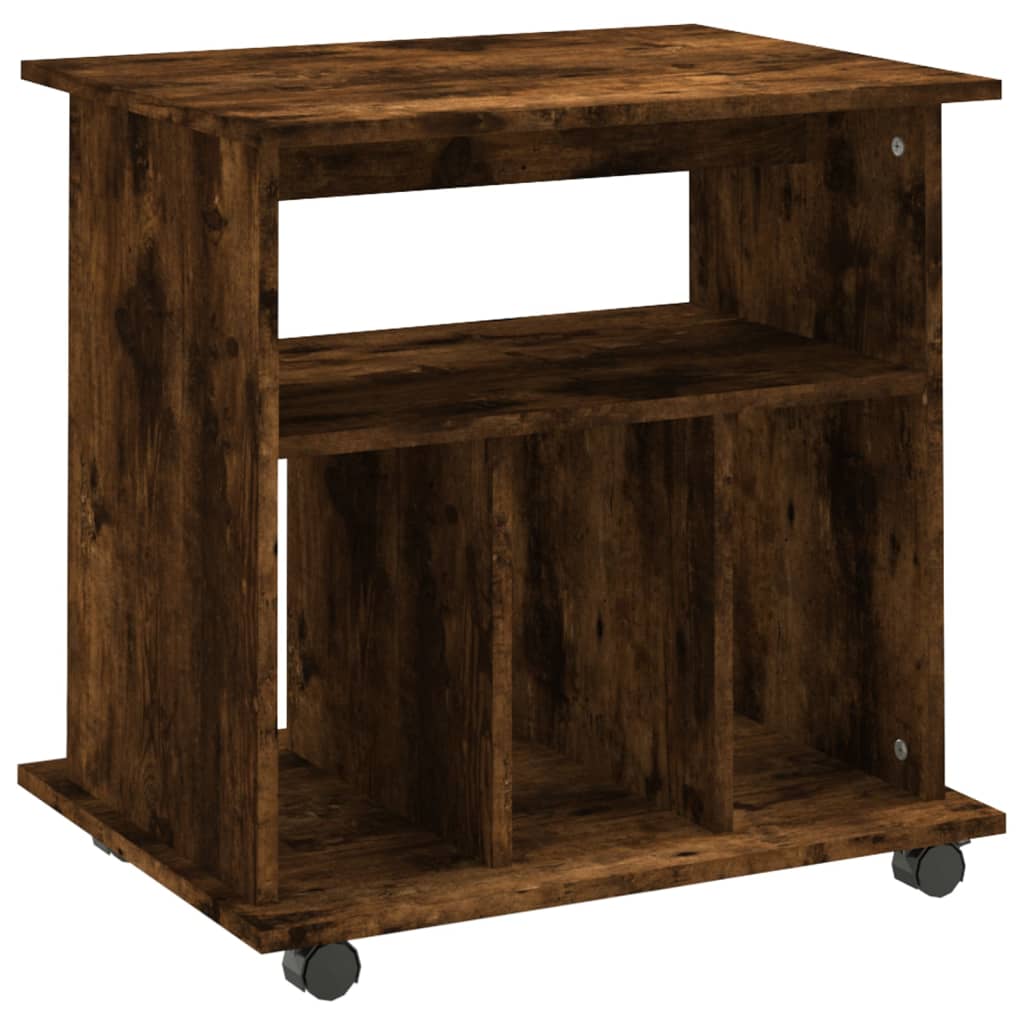 Vidaxl rolkast 60x45x60 cm bewerkt hout gerookt eikenkleurig