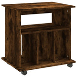 Vidaxl rolkast 60x45x60 cm bewerkt hout gerookt eikenkleurig
