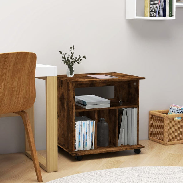 Vidaxl rolkast 60x45x60 cm bewerkt hout gerookt eikenkleurig