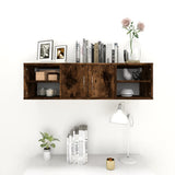 Vidaxl wandschap 102x30x29 cm bewerkt hout gerookt eikenkleurig
