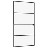 Vidaxl Porta interna 102x201,5 cm in vetro indurito e nero stretto in alluminio