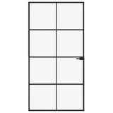 Vidaxl Porte intérieure 102x201,5 cm Verre durcie et aluminium Noir étroit