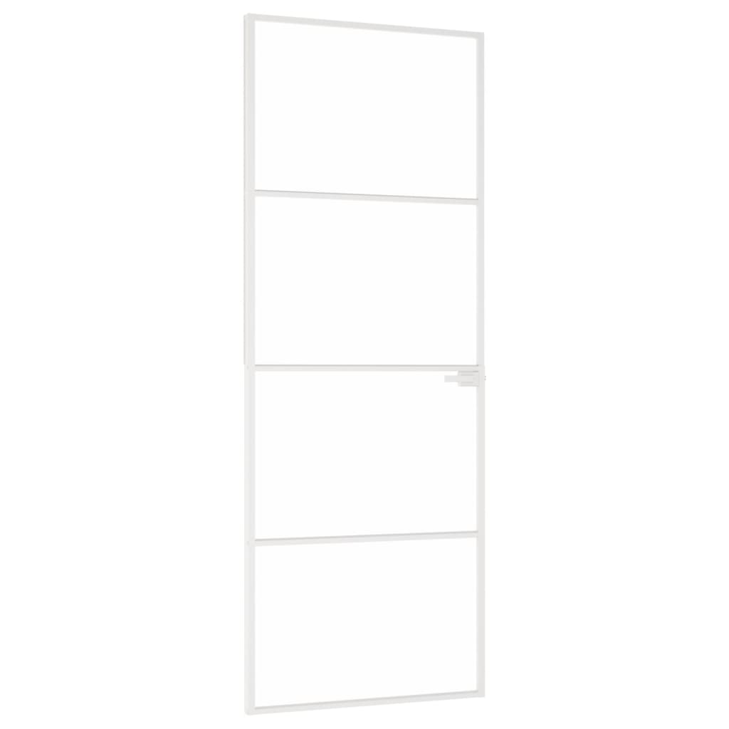 Vidaxl Porta interna 76x201,5 cm in vetro indurito e bianco alluminio